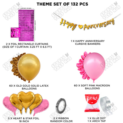 Happy Anniversary Gold Cursive Banner Arch Theme Collection