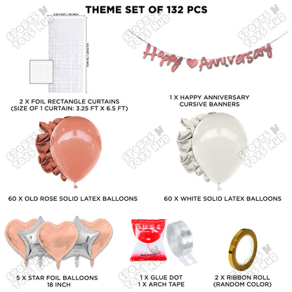 Happy Anniversary Rose Gold Cursive Banner Arch Theme Collection