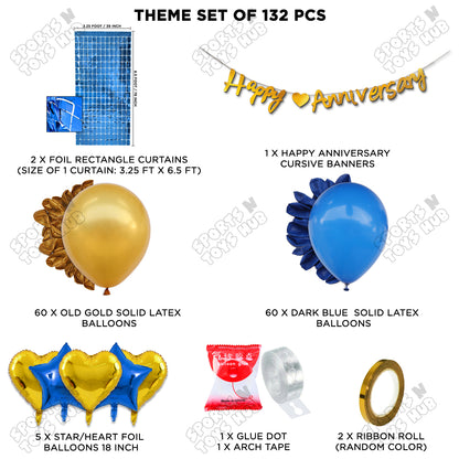 Happy Anniversary Gold Cursive Banner Arch Theme Collection