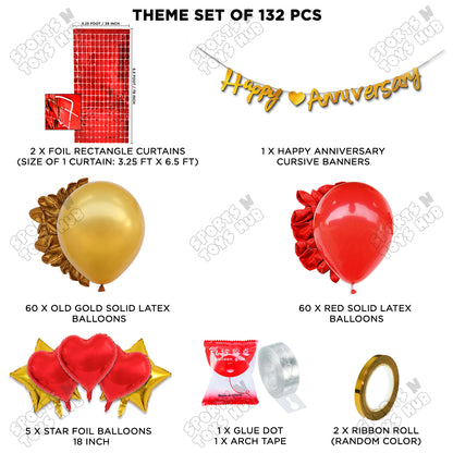 Happy Anniversary Gold Cursive Banner Arch Theme Collection