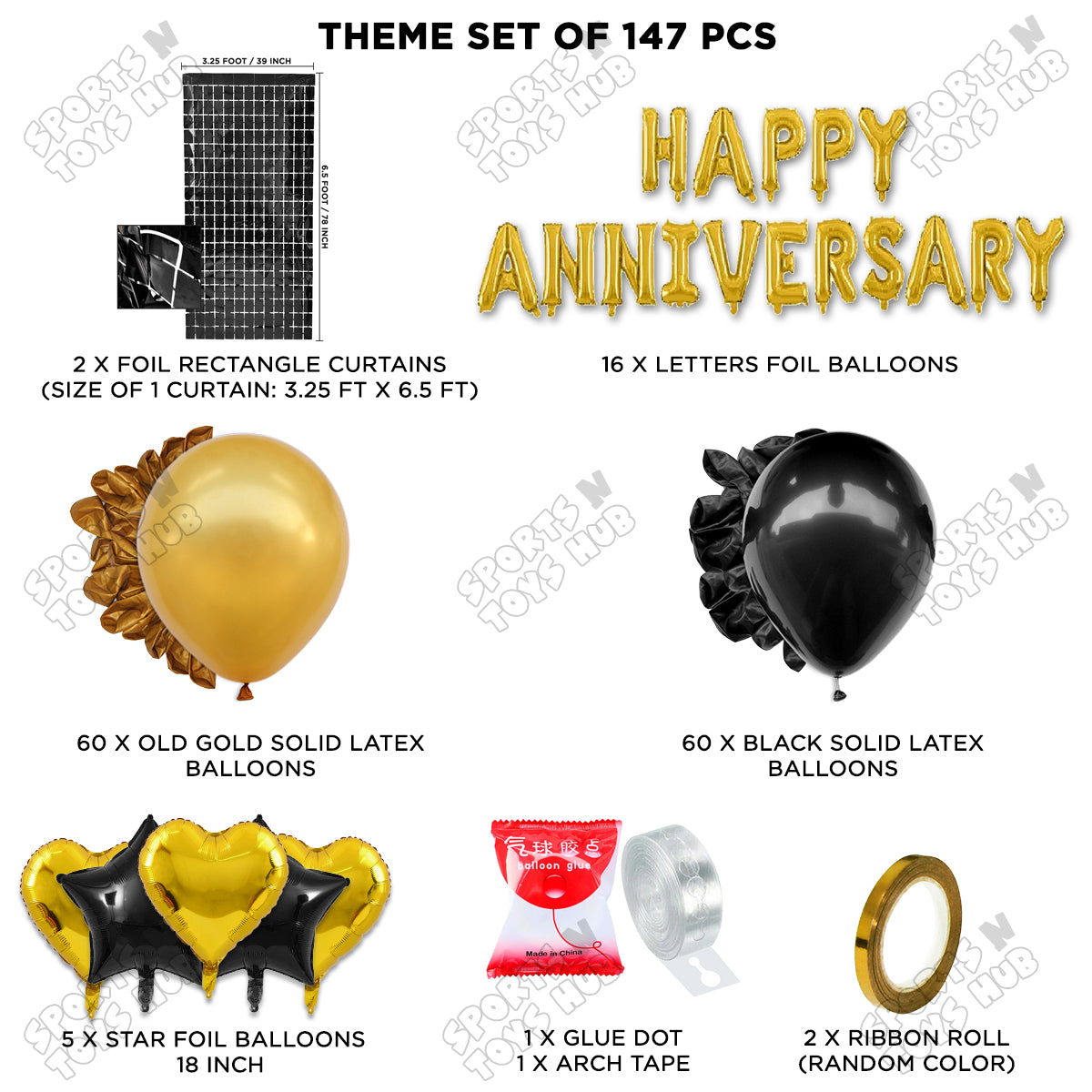 Happy Anniversary Gold Foil Letter Arch Theme Collection