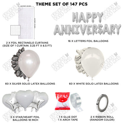 Happy Anniversary Silver Foil Letter Arch Theme Collection