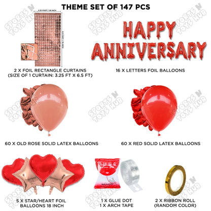 Happy Anniversary Red Foil Letter Arch Theme Collection