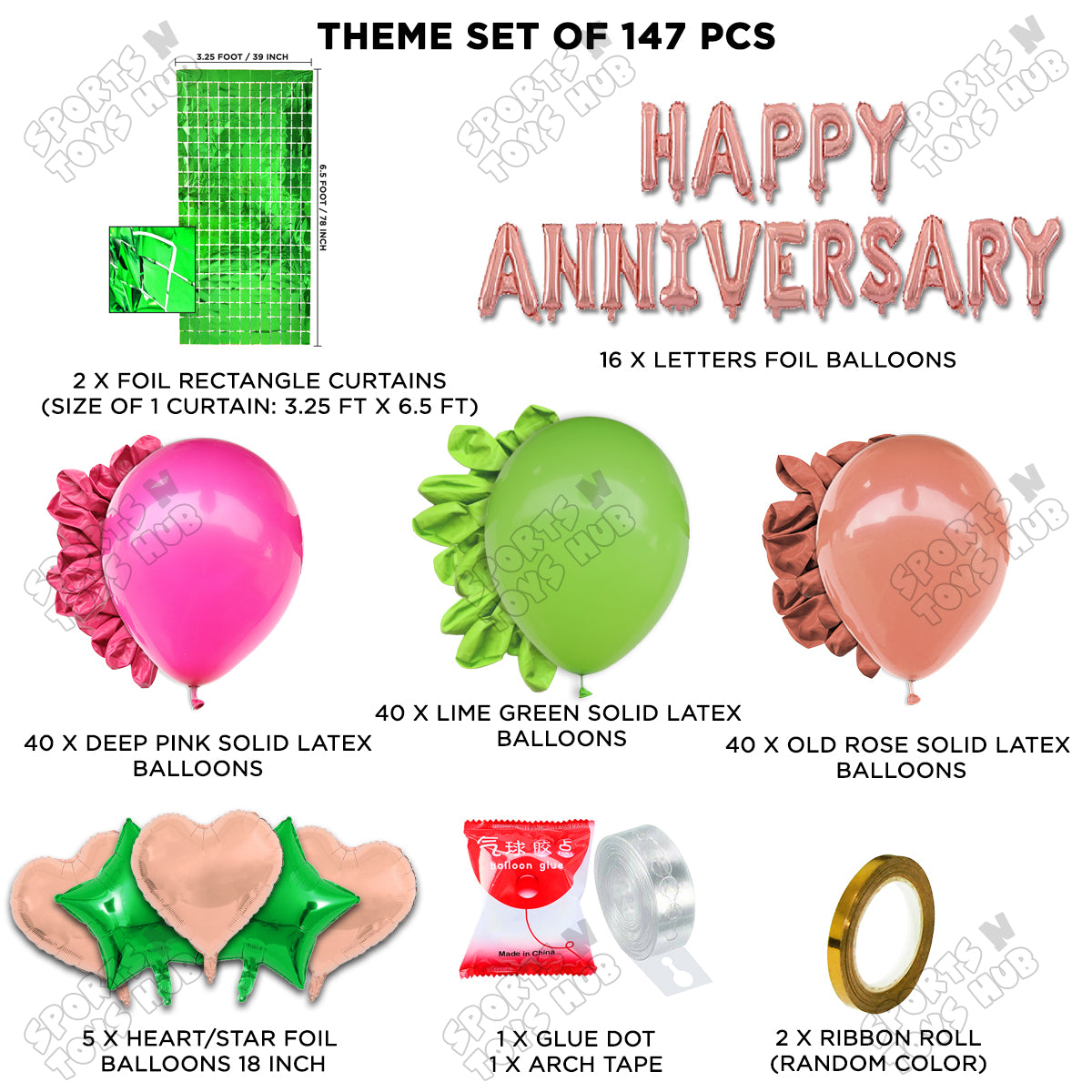 Happy Anniversary Rose Gold Vintage Foil Letter Arch Theme Collection