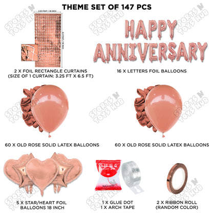 Happy Anniversary Rose Gold Foil Letter Arch Theme Collection