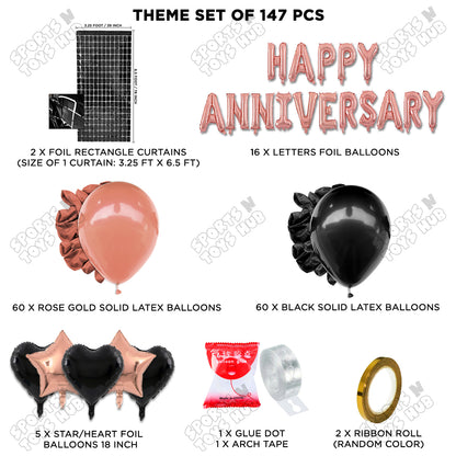 Happy Anniversary Rose Gold Foil Letter Arch Theme Collection