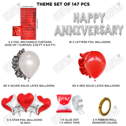 Happy Anniversary Silver Foil Letter Arch Theme Collection