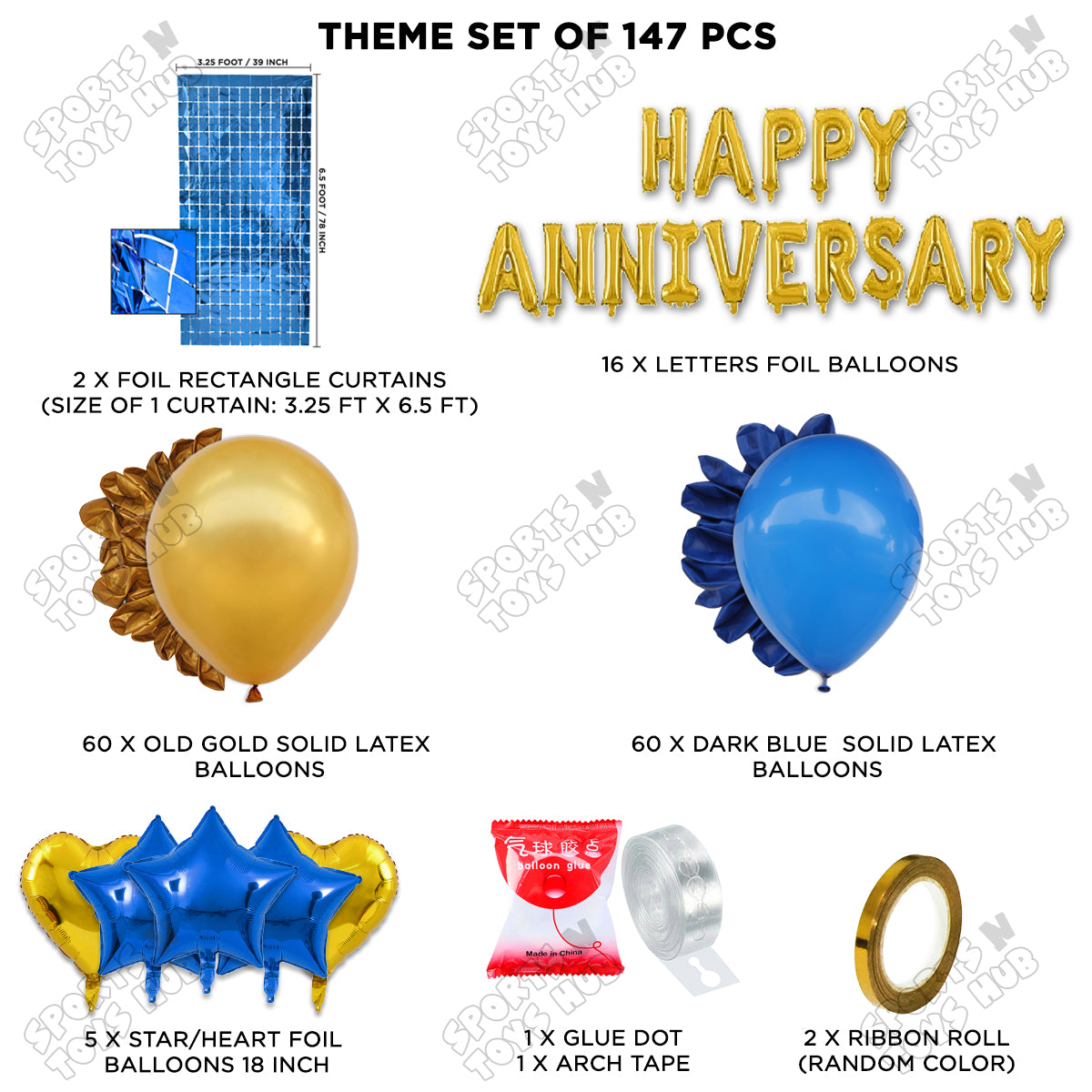 Happy Anniversary Gold Foil Letter Arch Theme Collection