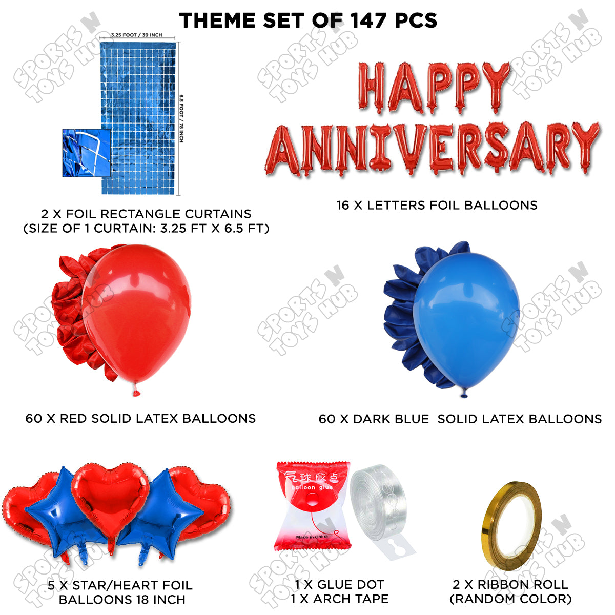Happy Anniversary Red Foil Letter Arch Theme Collection
