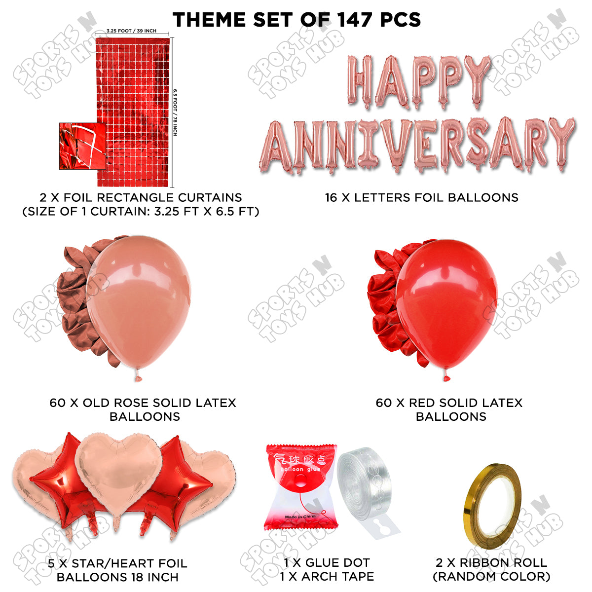 Happy Anniversary Rose Gold Foil Letter Arch Theme Collection