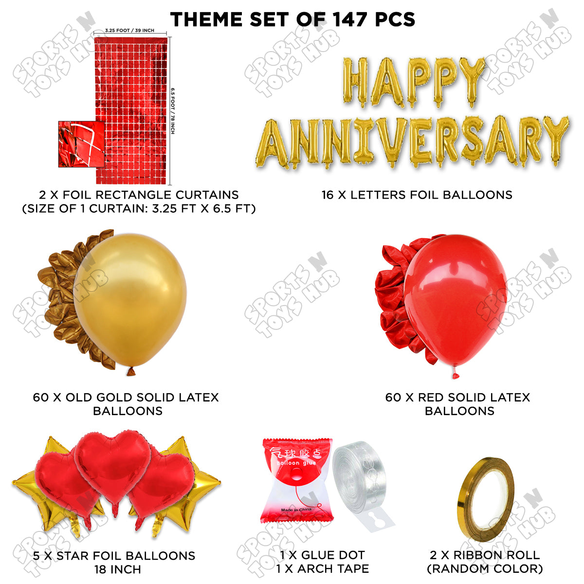 Happy Anniversary Gold Foil Letter Arch Theme Collection