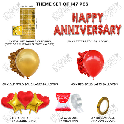 Happy Anniversary Red Foil Letter Arch Theme Collection
