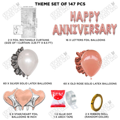 Happy Anniversary Rose Gold Foil Letter Arch Theme Collection