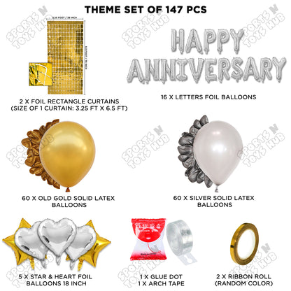 Happy Anniversary Silver Foil Letter Arch Theme Collection