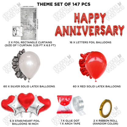 Happy Anniversary Red Foil Letter Arch Theme Collection