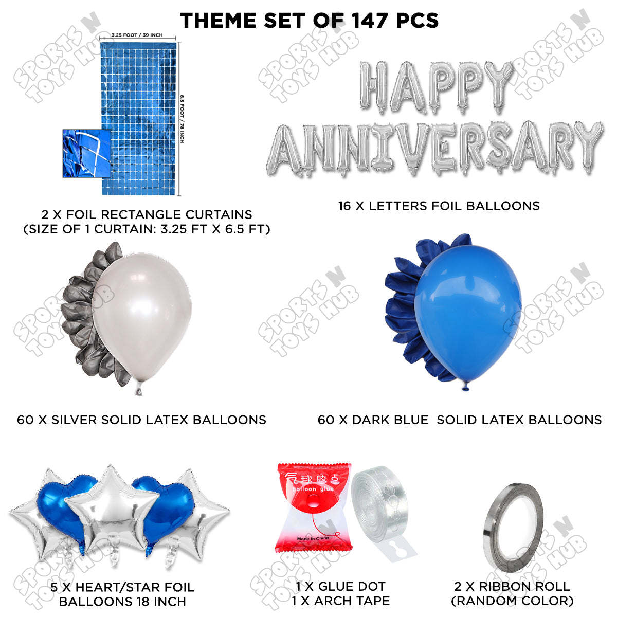 Happy Anniversary Silver Foil Letter Arch Theme Collection