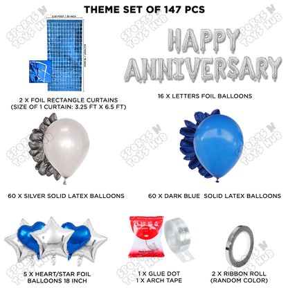 Happy Anniversary Silver Foil Letter Arch Theme Collection