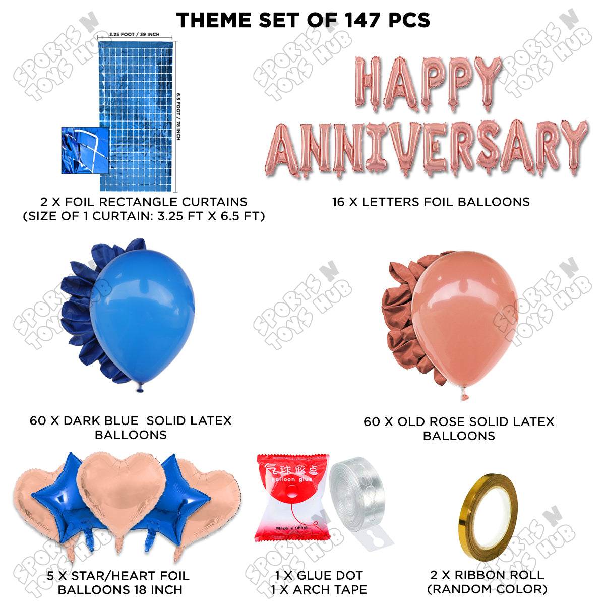 Happy Anniversary Rose Gold Foil Letter Arch Theme Collection