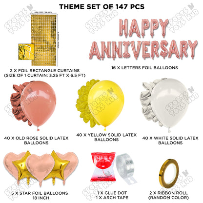 Happy Anniversary Rose Gold Vintage Foil Letter Arch Theme Collection