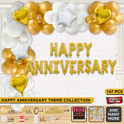 Happy Anniversary Gold Foil Letter Arch Theme Collection