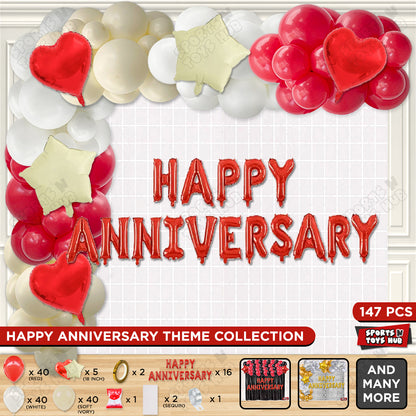 Happy Anniversary Red Foil Letter Arch Theme Collection