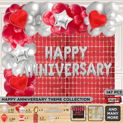 Happy Anniversary Silver Foil Letter Arch Theme Collection