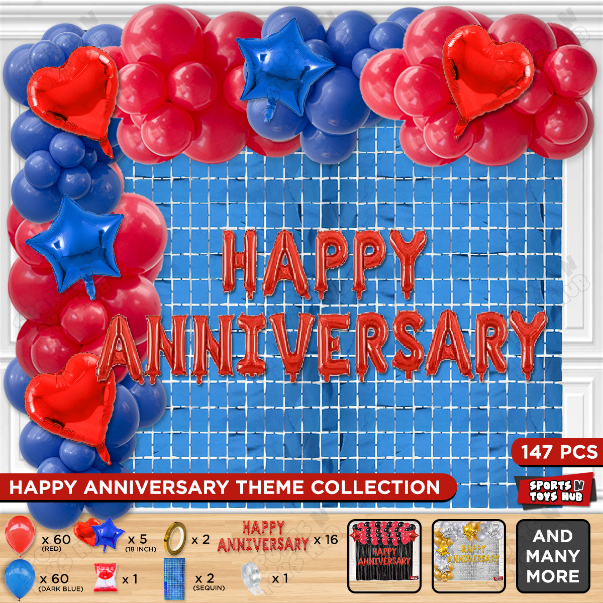Happy Anniversary Red Foil Letter Arch Theme Collection