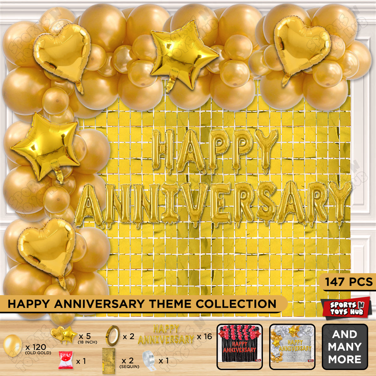 Happy Anniversary Gold Foil Letter Arch Theme Collection