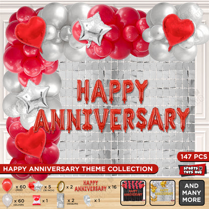 Happy Anniversary Red Foil Letter Arch Theme Collection