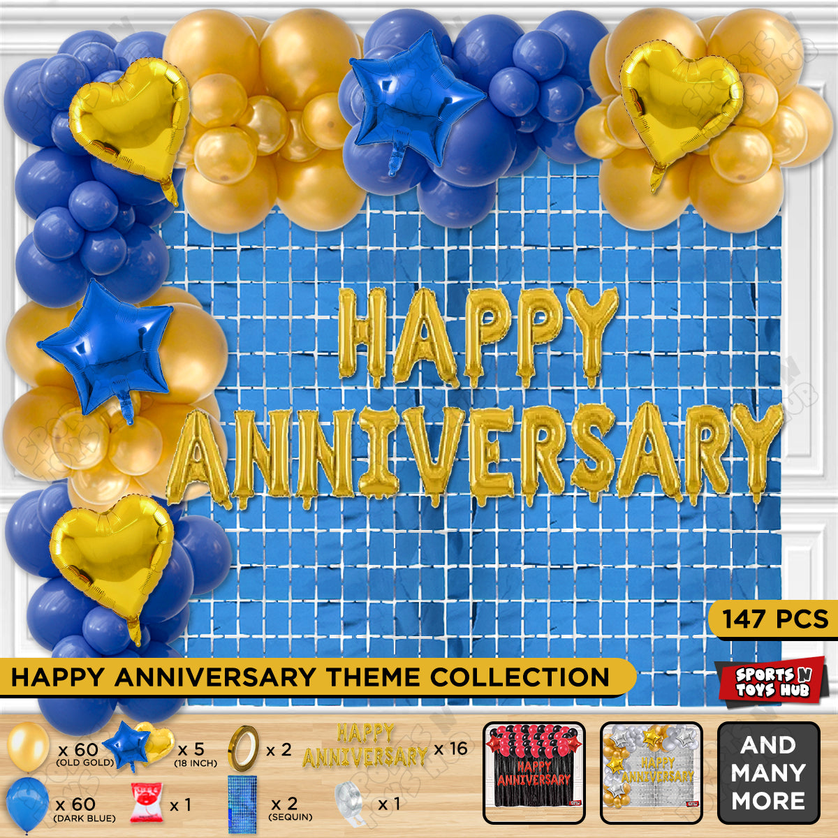 Happy Anniversary Gold Foil Letter Arch Theme Collection