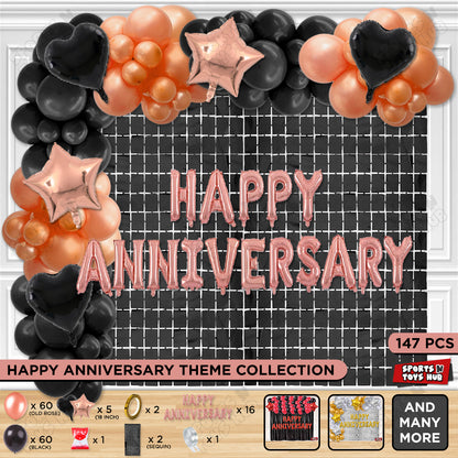 Happy Anniversary Rose Gold Foil Letter Arch Theme Collection