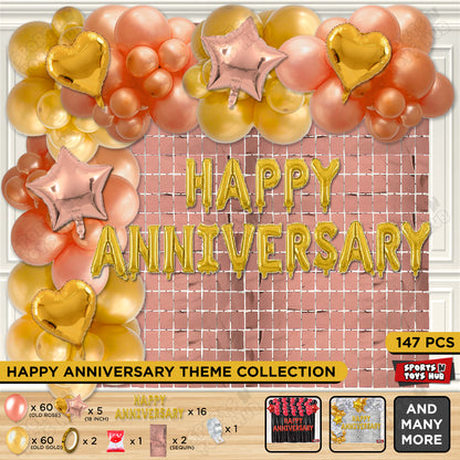 Happy Anniversary Gold Foil Letter Arch Theme Collection