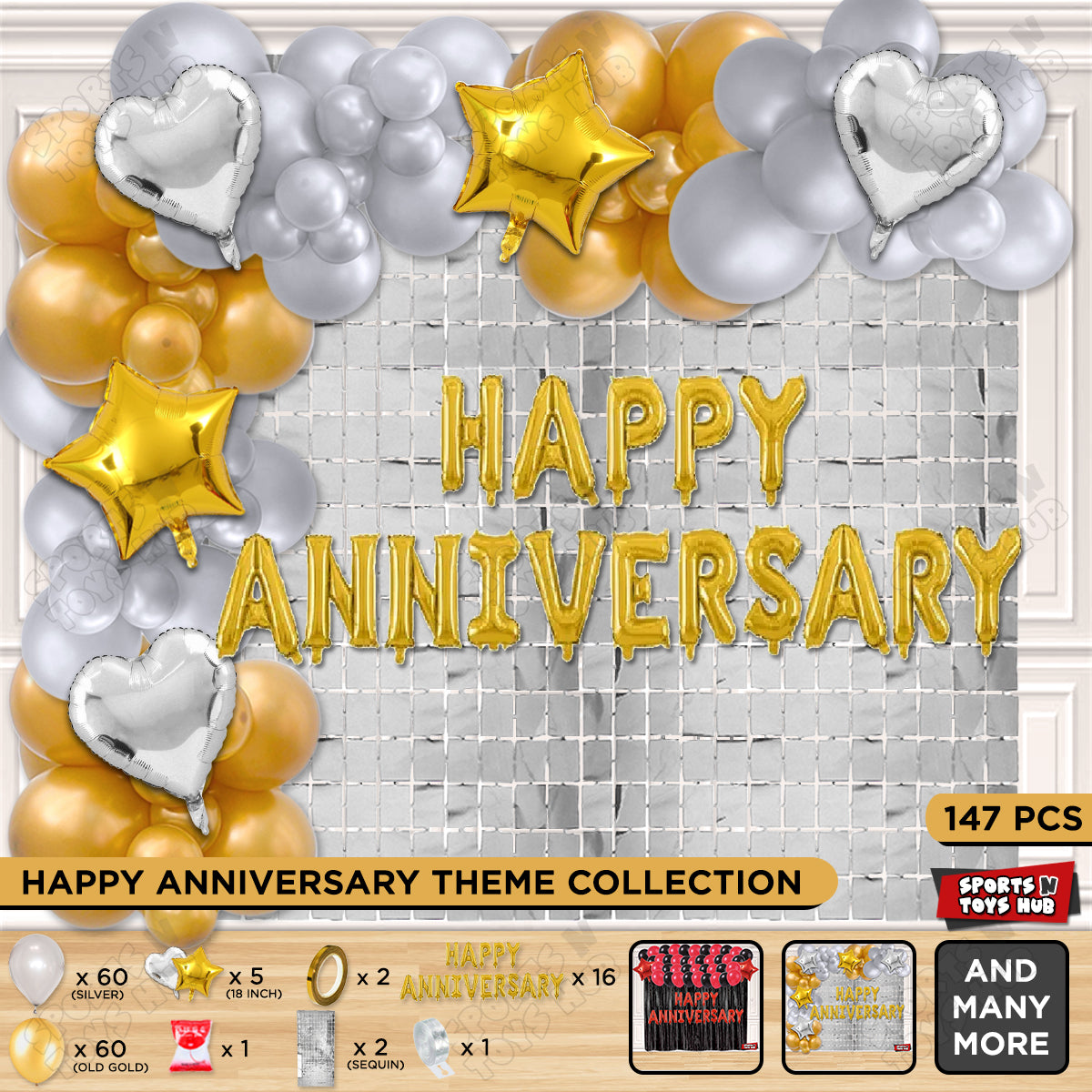 Happy Anniversary Gold Foil Letter Arch Theme Collection