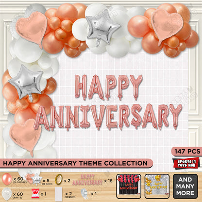 Happy Anniversary Rose Gold Foil Letter Arch Theme Collection
