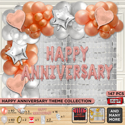 Happy Anniversary Rose Gold Foil Letter Arch Theme Collection