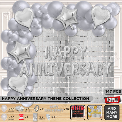 Happy Anniversary Silver Foil Letter Arch Theme Collection