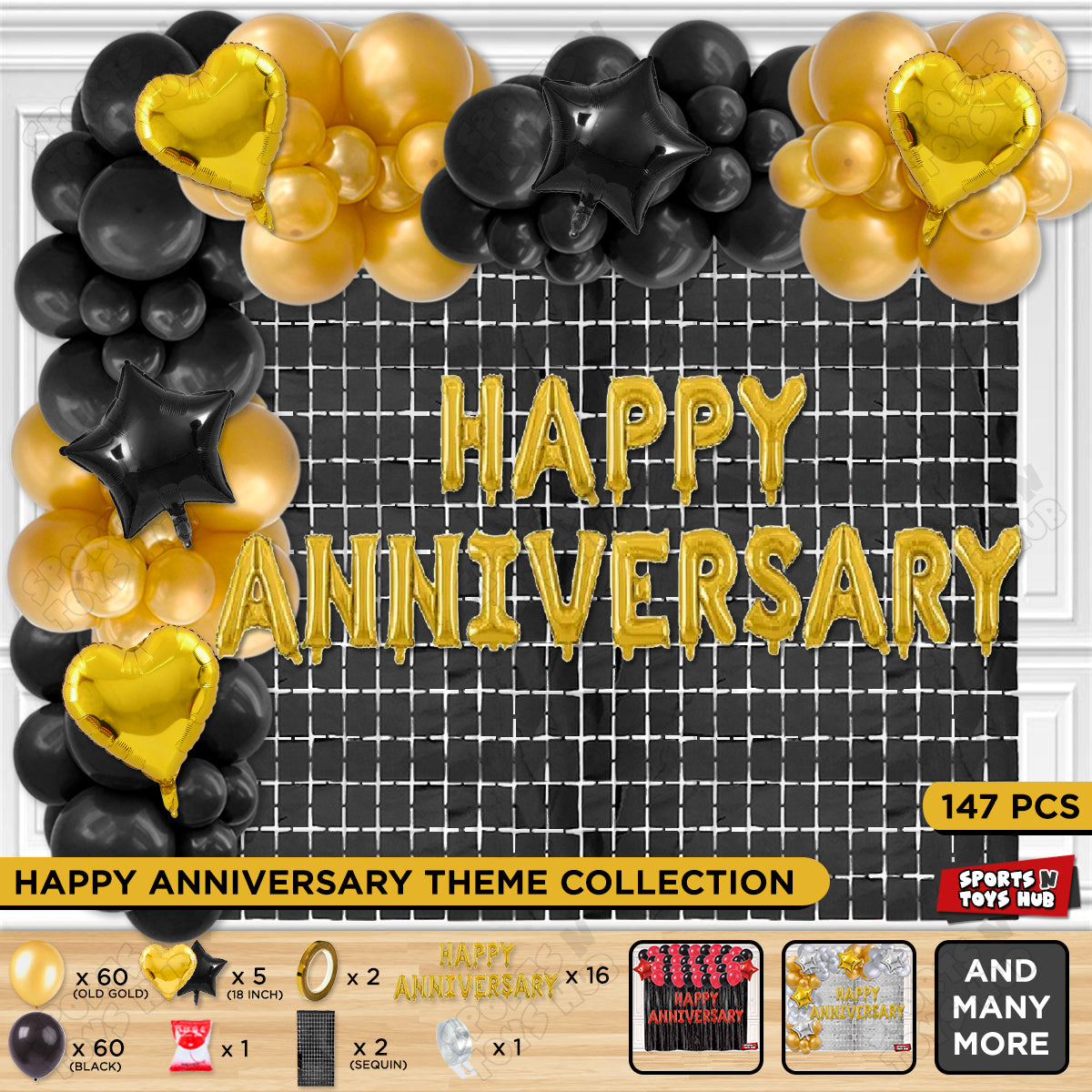 Happy Anniversary Gold Foil Letter Arch Theme Collection