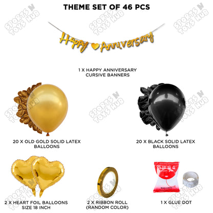 Happy Anniversary Gold Cursive Banner Garland Theme Collection