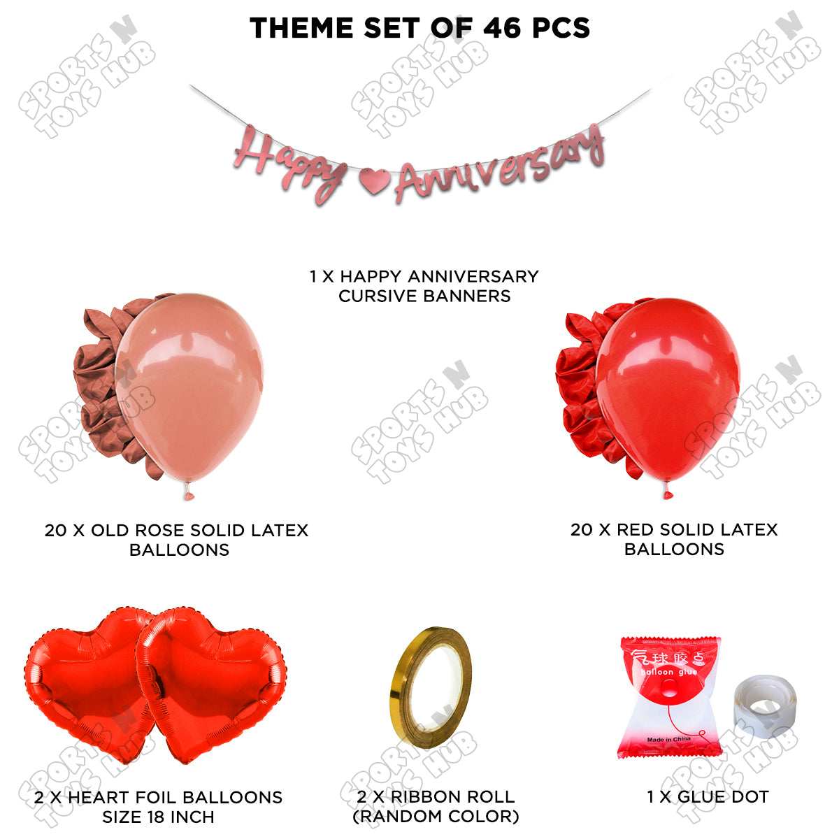 Happy Anniversary Rose Gold Cursive Banner Garland Theme Collection