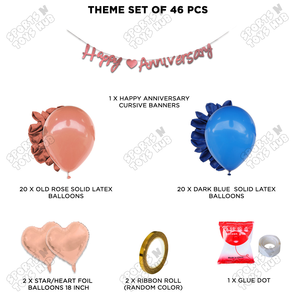 Happy Anniversary Rose Gold Cursive Banner Garland Theme Collection