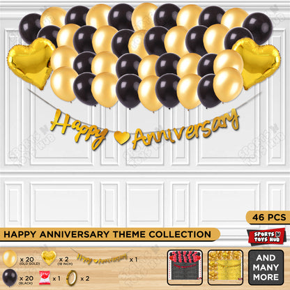 Happy Anniversary Gold Cursive Banner Garland Theme Collection