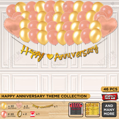 Happy Anniversary Gold Cursive Banner Garland Theme Collection