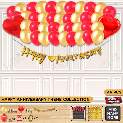 Happy Anniversary Gold Cursive Banner Garland Theme Collection