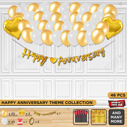 Happy Anniversary Gold Cursive Banner Garland Theme Collection