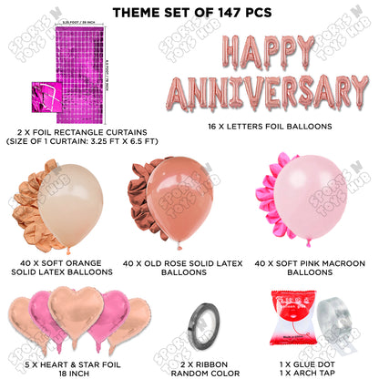 Happy Anniversary Rose Gold Vintage Foil Letter Arch Theme Collection