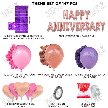 Happy Anniversary Rose Gold Vintage Foil Letter Arch Theme Collection