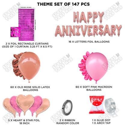 Happy Anniversary Rose Gold Foil Letter Arch Theme Collection