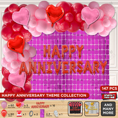 Happy Anniversary Red Foil Letter Arch Theme Collection