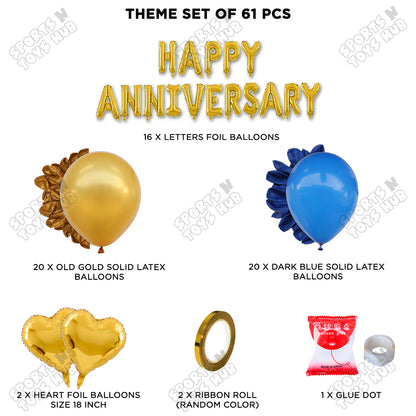 Happy Anniversary Gold Foil Letter Garland Theme Collection