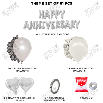 Happy Anniversary Silver Foil Letter Garland Theme Collection